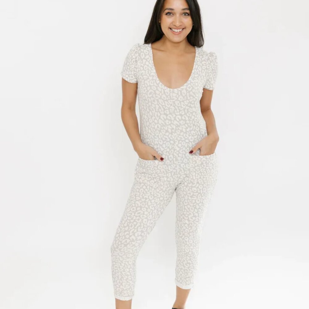 NWT Smash + Tess Mae Romper Jumpsuit in Ivory Lola Leopard Size 2XL